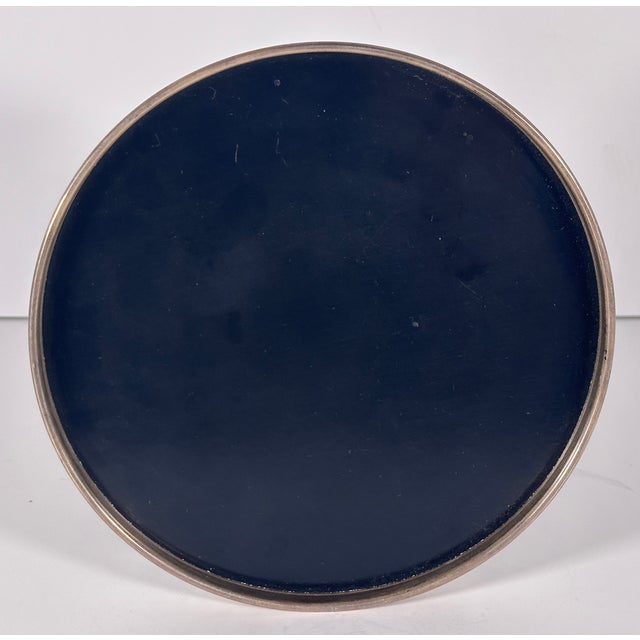 Gorham Sterling Black Lucite Tray measures approx. 6 1/2 inches in diameter and approx. 1/2 of an inch tall. American,...
