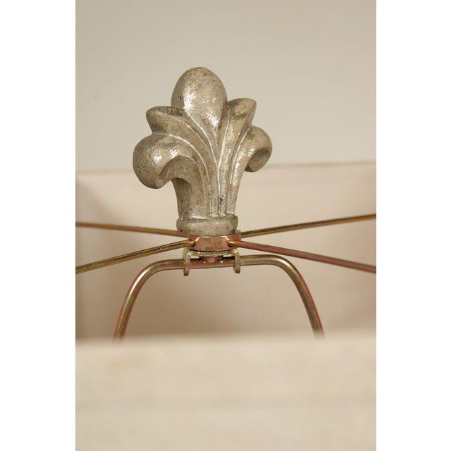 Traditional Pair of Silver Painted Table Lamps - a Pair For Sale - Image 13 of 18