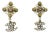 Chanel Gold Argyle Citrus Crystal Overlapped CC Dangle Piercing Earrings, A Pair For Sale