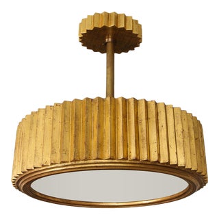 Bespoke Giltwood Hand-Carved Fixture in the Art Deco Manner For Sale
