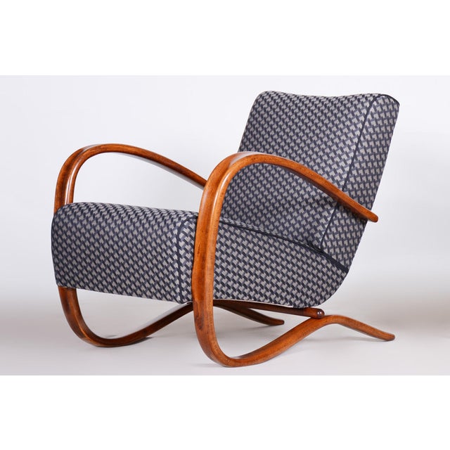 Czech Art Deco Beech Armchair attributed to J. Halabala for Up Zavody, 1930s For Sale - Image 14 of 14