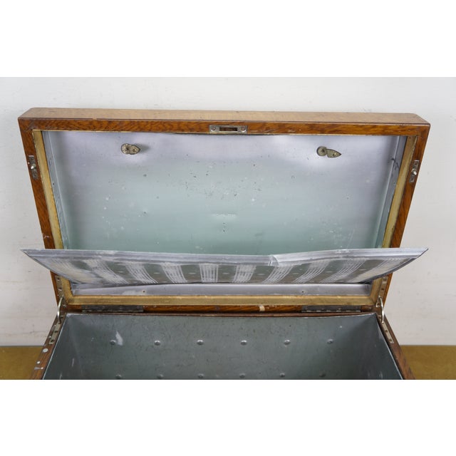 Large Antique Victorian Quartersawn Oak Tin Lined Cigar Humidor Storage Box Chest 21" For Sale - Image 14 of 18