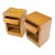 Pair Art Deco Mid-Century Modern Blond Mahogany 1 Drawer Shelf Night Stands For Sale