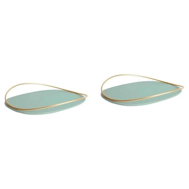 Not Yet Made - Made To Order Sage Green Touché D Trays by Mason Editions, Set of 2 For Sale - Image 5 of 5