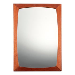 Vintage Rectangular Wall Mirror with Teak Frame, Denmark, 1960s For Sale