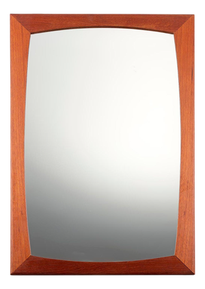 Vintage Rectangular Wall Mirror with Teak Frame, Denmark, 1960s