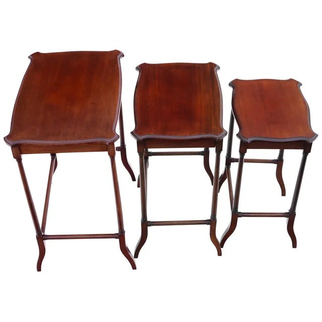 Antique fine quality mahogany nest of 3 Edwardian tables C1910. Very attractive, with lovely proportions and styling....