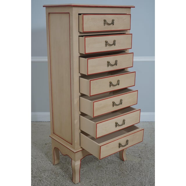 Italian 1980s Italian Paint Decorated 7 Drawer Semanier Lingerie Chest For Sale - Image 3 of 14