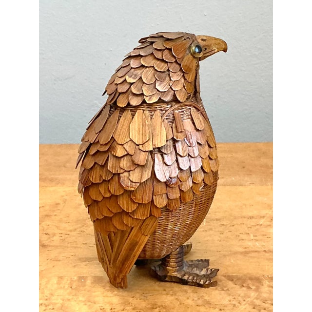 Vintage Shanghai Weave Woven Rattan Bird For Sale - Image 10 of 12