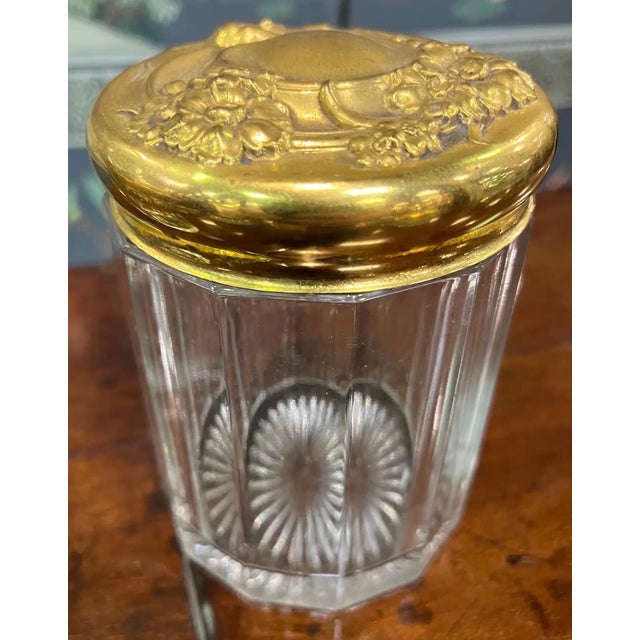 19th Century Grouping of 8 Cut Glass Jars With Sterling and Brass Lids For Sale - Image 13 of 13