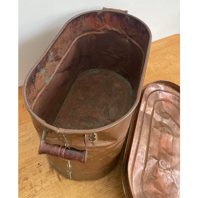 Antique Copper Boiler Tub With Lid For Sale - Image 12 of 18