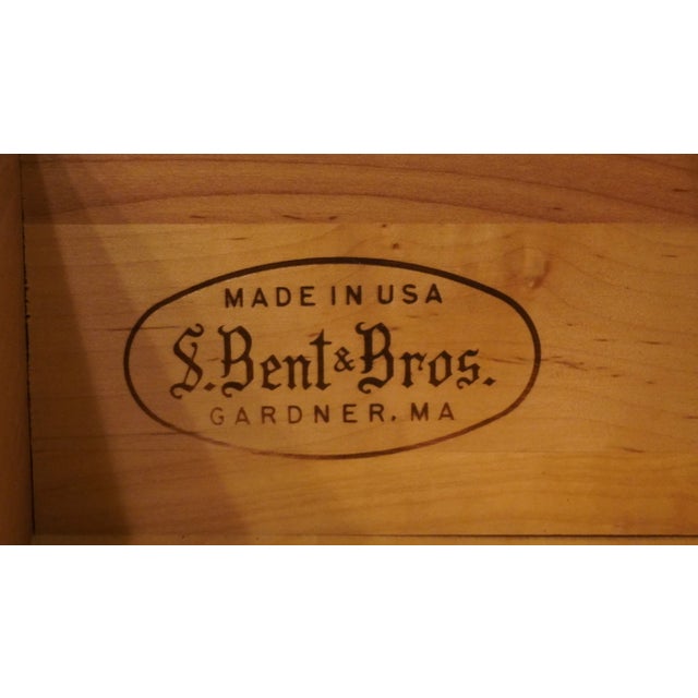 Oxblood Red S. Bent Bros. Solid Cherry Shabby Chic Farmhouse Style 60" Buffet Sideboard For Sale - Image 8 of 12