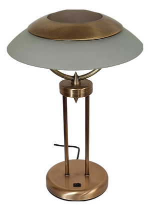 Vintage Table Lamp with Metal Base and Frosted Glass Shade from CK, 2000s