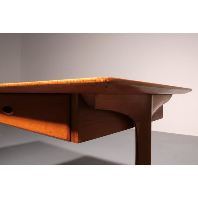 Italian Architects Walnut Desk by Gianfranco Frattini for Bernini, 1950s For Sale - Image 6 of 12