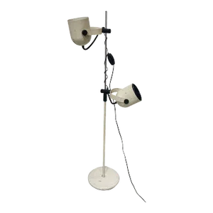 Italian Modern White Enameled Double Spot Floor Lamp, 1970