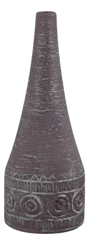 Ceramic Vase Unglazed with Geometric Pattern and Blue Tones Glaze by Carl-Harry Stålhane, 1960s