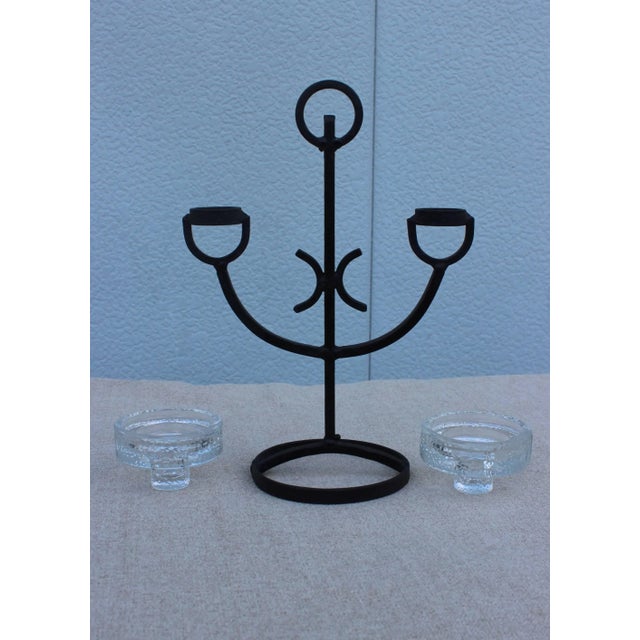 Mid 20th Century Swedish Iron Candleholders - a Pair For Sale - Image 5 of 8