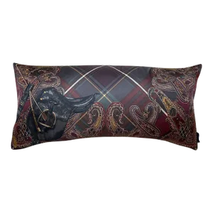Ralph Lauren Equestrian Paisley & Tartan Vintage Silk Scarf Pillow