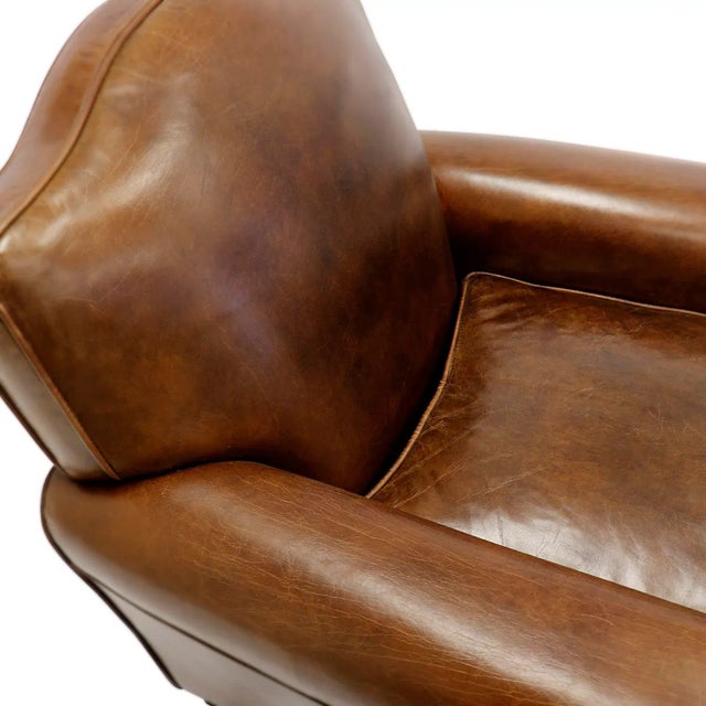 2020s Pasargad Home Vicenza Palermo Genuine Leather Wing Chair, Brown For Sale - Image 5 of 10