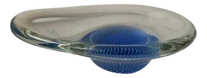 Blue Kosta Boda Glass Dish by Vicke Lindstrand, 1960