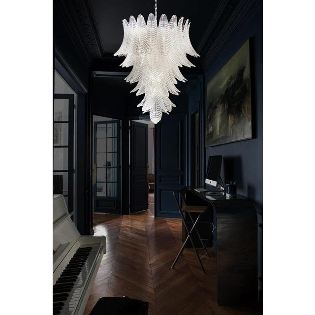 Beautiful and huge Italian Murano Chandelier composed of 75 splendid clear glasses that give a very elegant look. The...