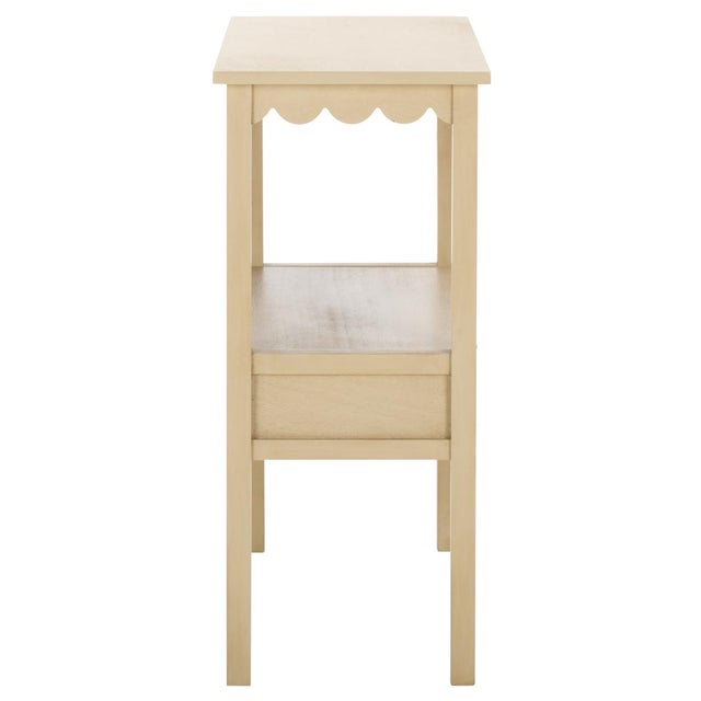 Heaven Scalloped Low Drawer Accent Table in Natural For Sale - Image 9 of 10