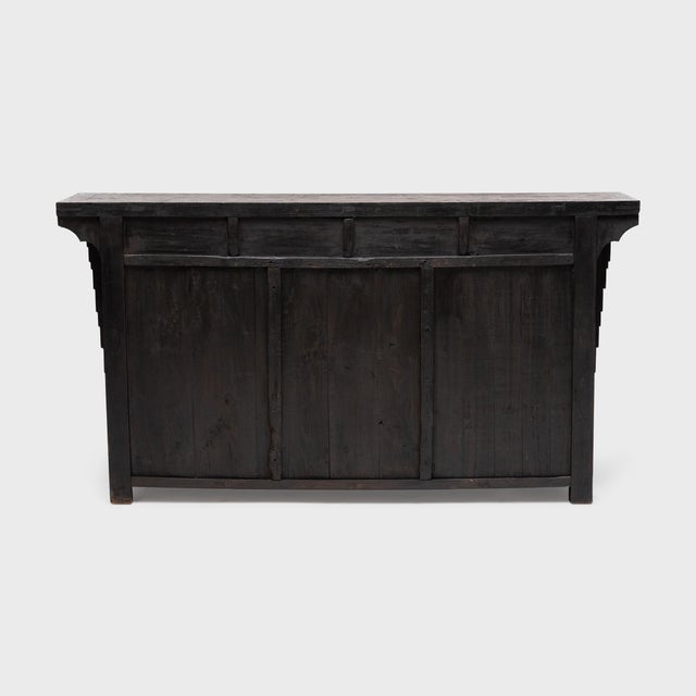 Wood Chinese Four Drawer Scrollwork Coffer, C. 1850 For Sale - Image 7 of 7