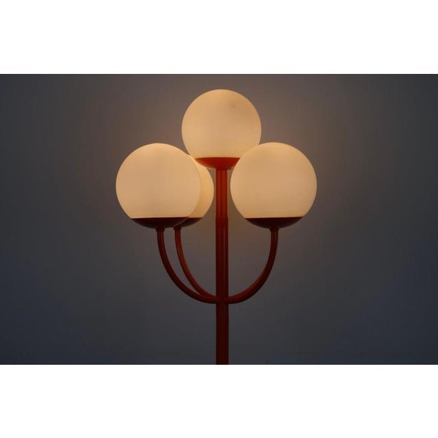 Gold Mid-Century Red and Opaline Glass Floor Lamp by Kaiser, Germany, 1960s For Sale - Image 8 of 13