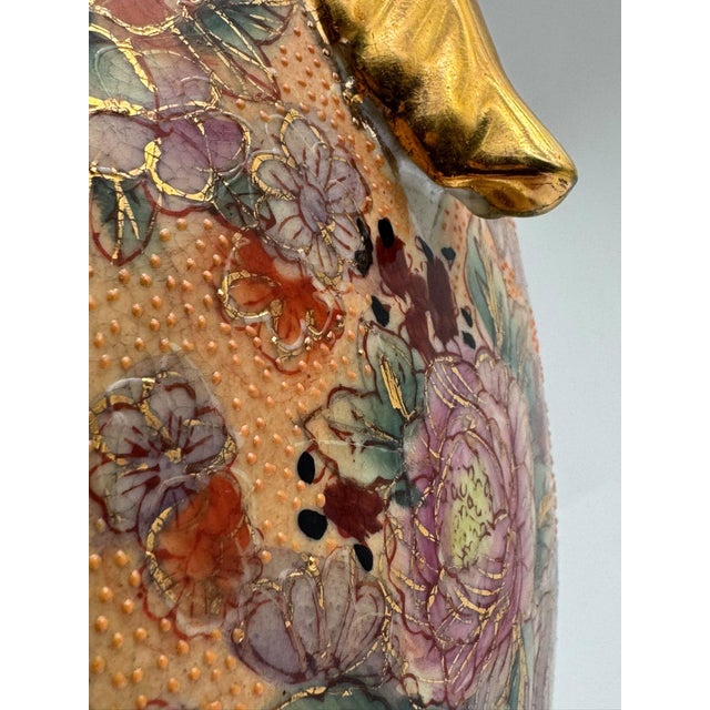 Antique Meiji Satsuma Floor Vase with Geisha Scenes and Gold Moriage, Japan, 1890s For Sale - Image 13 of 18