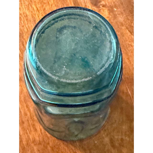 Period Mid 20th Century Anchor Honking Mid Century modern Colonial Tulip Laser Blue Glasses - Set of 5 For Sale - Image 9 of 10