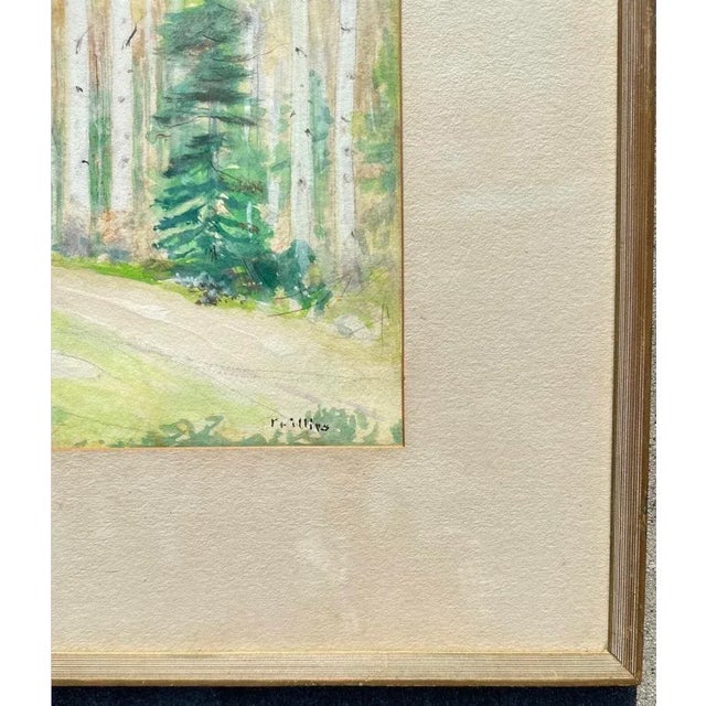 Brown 1950s Bert G. Phillips (1868–1956) "Fall Aspens" Watercolor Painting For Sale - Image 8 of 12