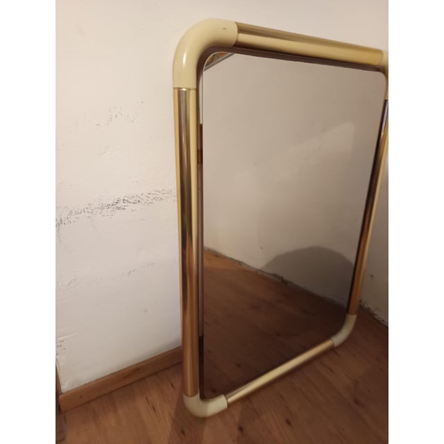 Metal Vintage Mirror in Brass, 1970s For Sale - Image 7 of 7