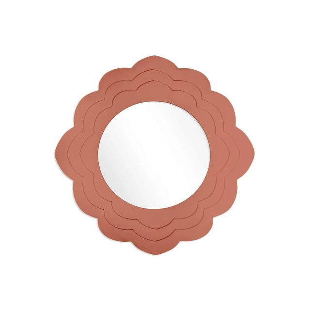 Contemporary Fleur Home Audubon Magnolia Circle Mirror in Red Earth, 36x36 For Sale - Image 3 of 3