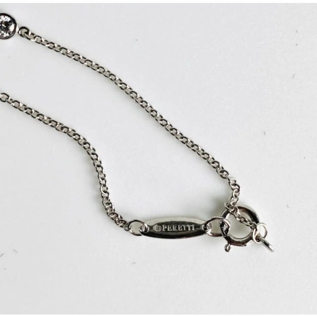 Tiffany and Co. Vintage Tiffany & Co. Elsa Peretti Platinum Three Diamonds by the Yard Bracelet For Sale - Image 4 of 8