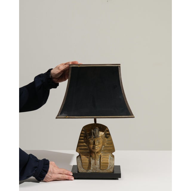 20th Century Regency Brass Pharaoh Table Lamp For Sale - Image 10 of 17