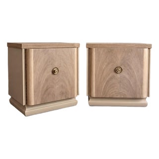 1950s Organic Modern Art Deco/Mid Century Pair of Nightstands For Sale