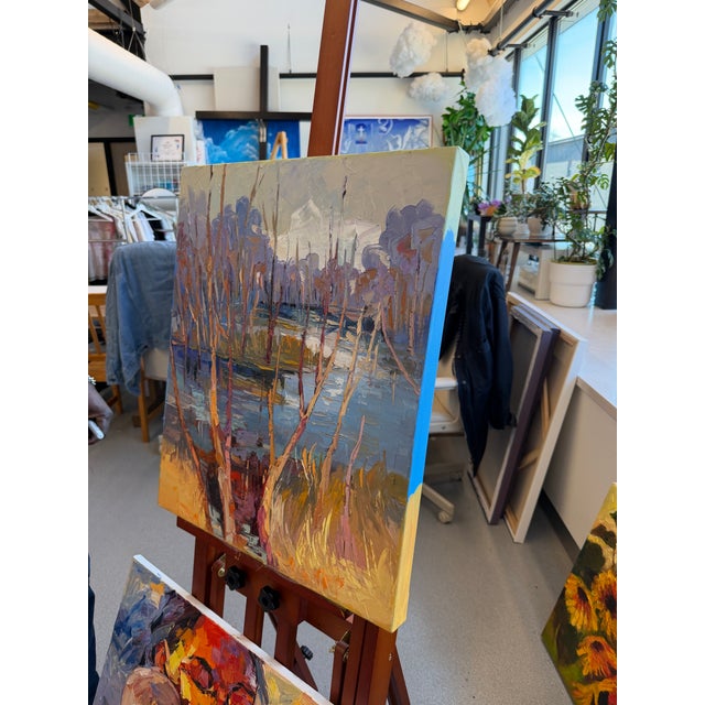 Impressionist Before the Leaves Return by Godfrey Afebuame, Oil on Canvas (2026) Impasto For Sale - Image 3 of 6