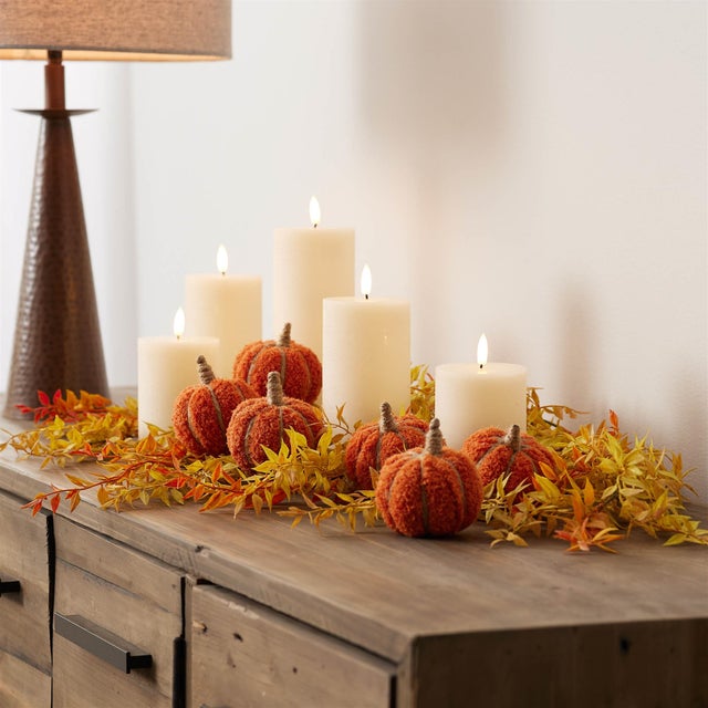 Kenneth Ludwig Chicago Plush Fall Pumpkin Spray (Set of 2) For Sale - Image 4 of 5