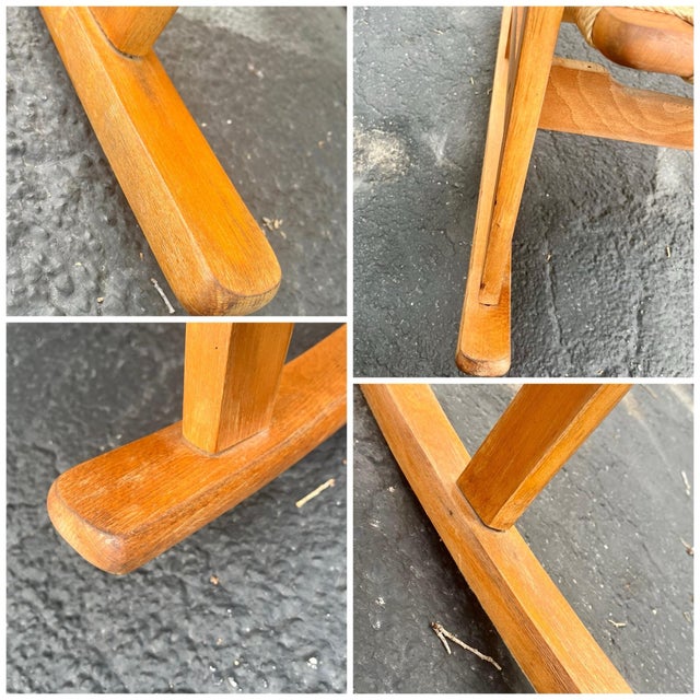 Vintage Rocking Chair With Woven Jute | in the Style of Hans Wegner For Sale - Image 11 of 12