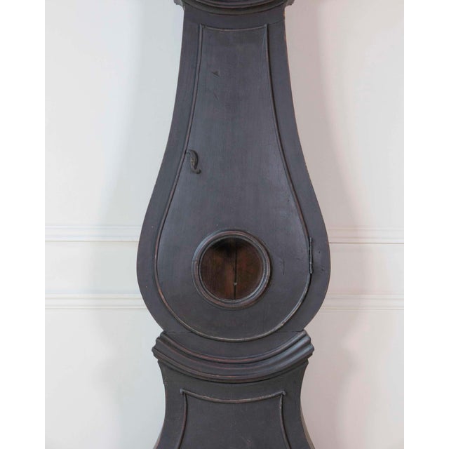 19th Century Swedish Mora Clock in Black Paint For Sale - Image 9 of 11
