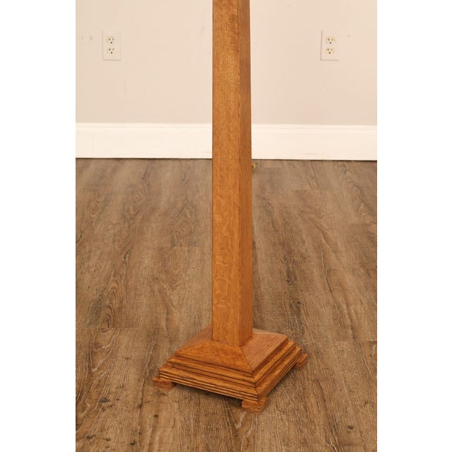 Wood Ppl Fine Woodworking Mission Oak and Stained Glass Floor Lamp For Sale - Image 7 of 18