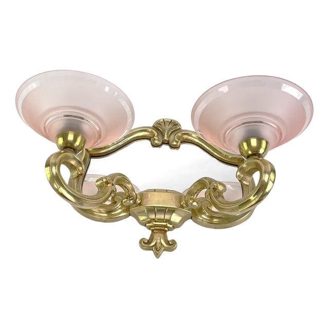 Art Deco Wall Lamp with Mirror from Atelier Petitot For Sale