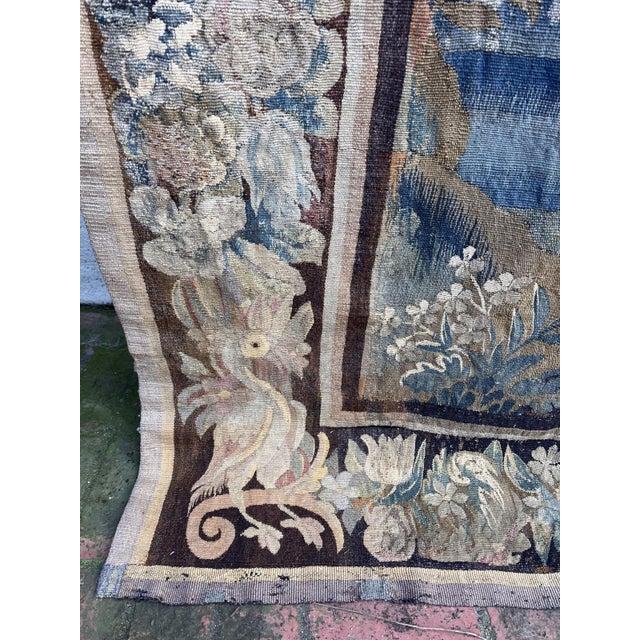 Green 18th Century French Verdure Tapestry For Sale - Image 8 of 14