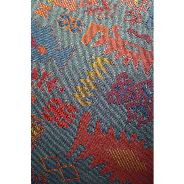 Blue Late 20th Century Blue & Red Fabric by Vico Magistretti, 1980s For Sale - Image 8 of 15