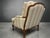 Ethan Allen Bergère Lounge Chair and Ottoman in Neutral Stripe, Featherblend Cushion For Sale In Naples, FL - Image 6 of 11