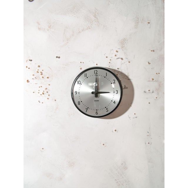 Clock in Satin Black from Gent of Leicester, England, 1960s For Sale - Image 6 of 12