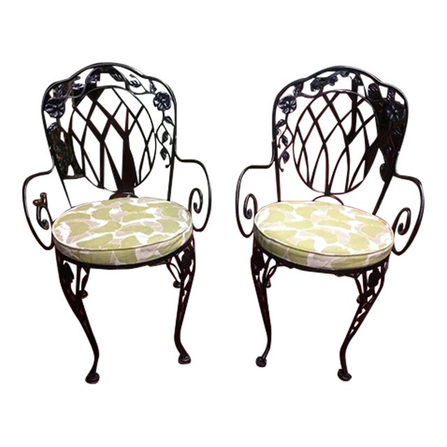 Vintage Garden Chairs, Black Metal Garden Chairs For Sale