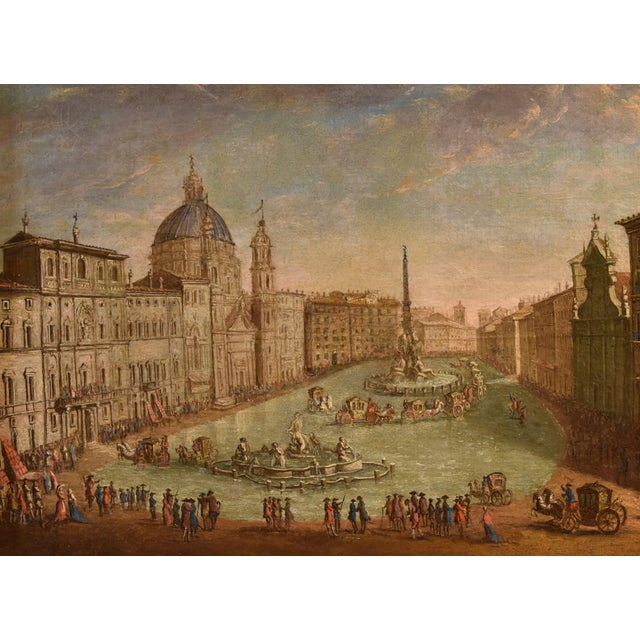 Giovanni giacomo van lint (rome 1723 - 1790) attributed view of rome with flooded piazza navona oil on canvas (50 x 62 cm...