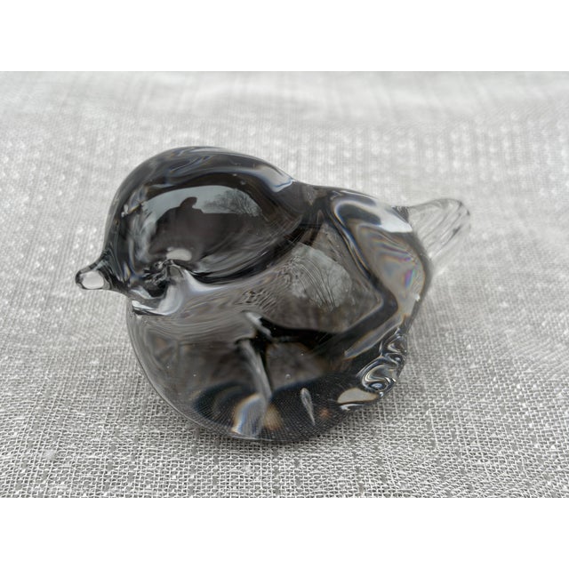 Small vintage smokey gray art glass bird figure. Unsigned. Great condition, no chips, cracks. Bird measures 3" by 1 1/2"...
