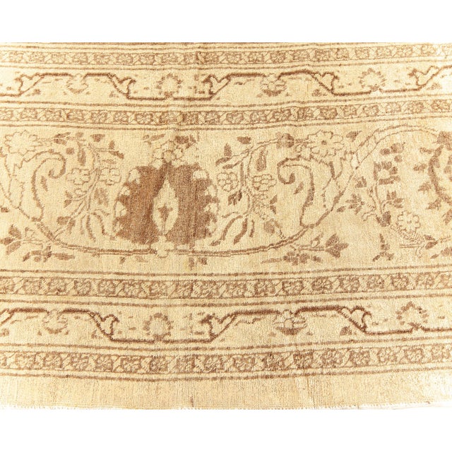 Authentic Persian Tabriz Brown Handmade Wool Rug For Sale In New York - Image 6 of 9